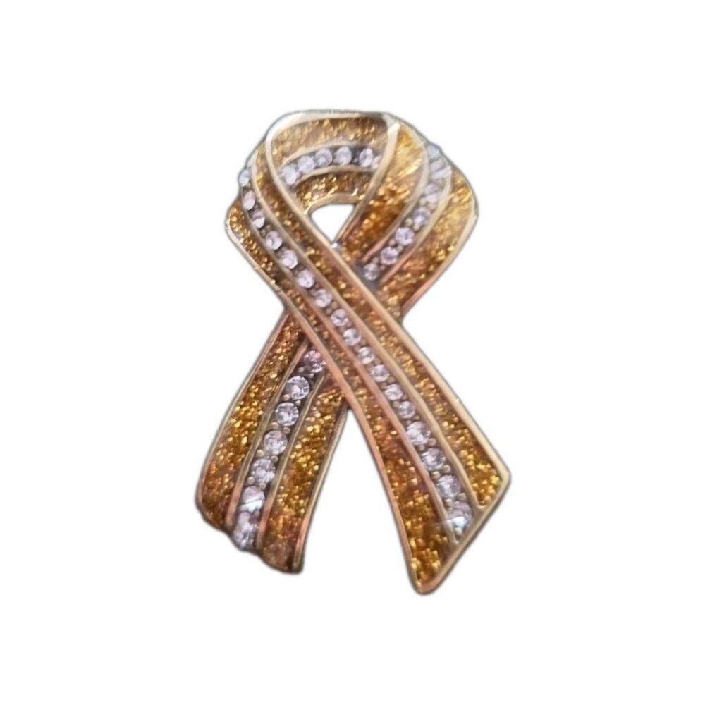 Heidi Daus "Sparkle Strong" Crystal Ribbon Brooch Pin